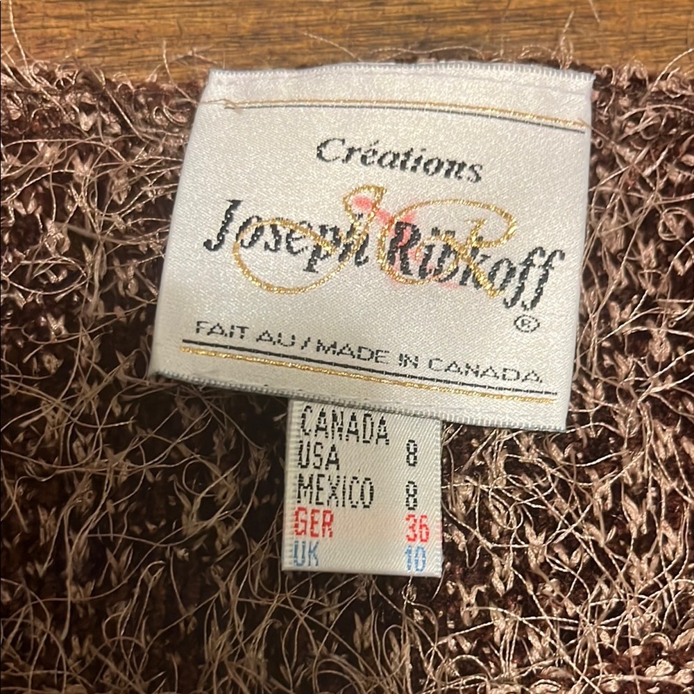 Joseph Ribkoff Textured Brown Open Back Tank Top - Picture 4 of 8